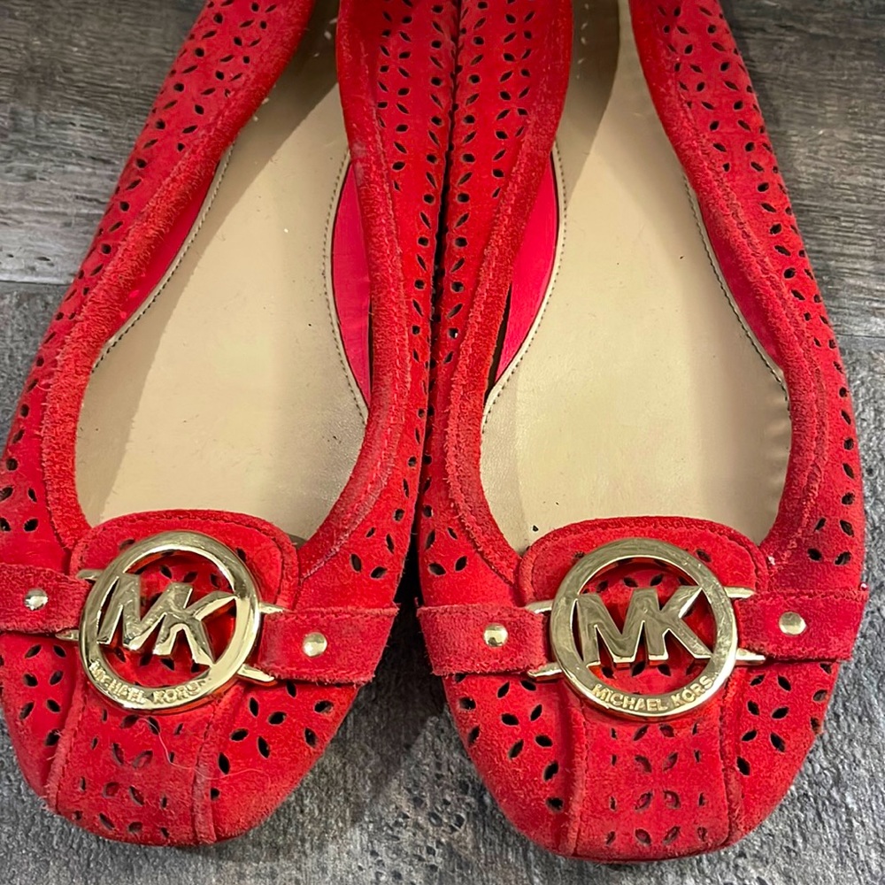 Red Michael Kors flats